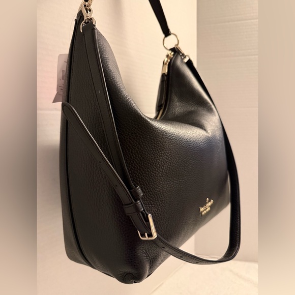 Kate Spade New York Zippy Large Shoulder Bag Black Pebbled Leather NWT - Picture 2 of 12